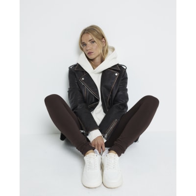 Brown high waisted leggings River Island