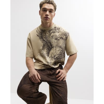 Brown Japanese Print Loungewear Set