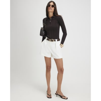 Knit Long Sleeve Polo Top
