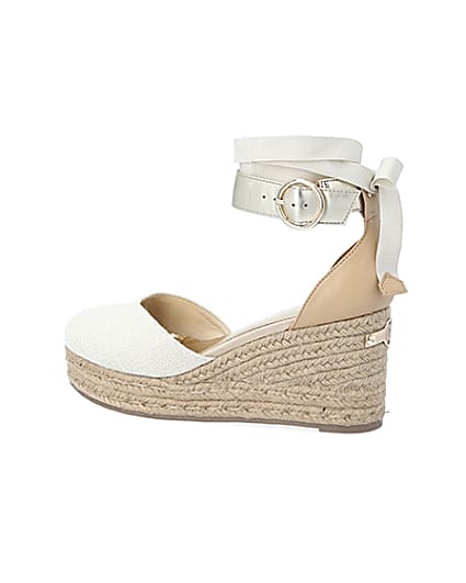 360 degree animation of product Brown lace-up ankle espadrille wedge sandals frame-4