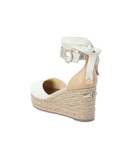 360 degree animation of product Brown lace-up ankle espadrille wedge sandals frame-6