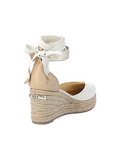 360 degree animation of product Brown lace-up ankle espadrille wedge sandals frame-11