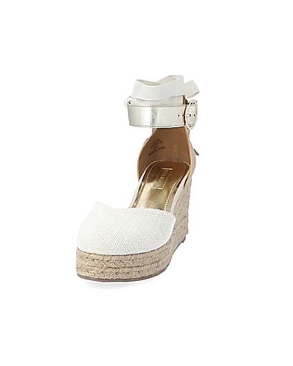 360 degree animation of product Brown lace-up ankle espadrille wedge sandals frame-22