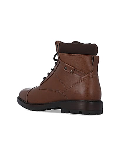 360 degree animation of product Brown lace up boots frame-6
