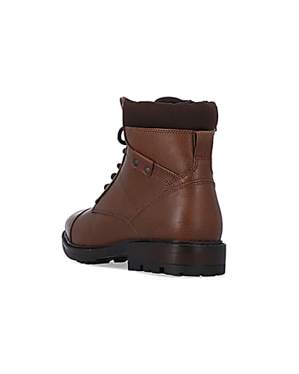 360 degree animation of product Brown lace up boots frame-7