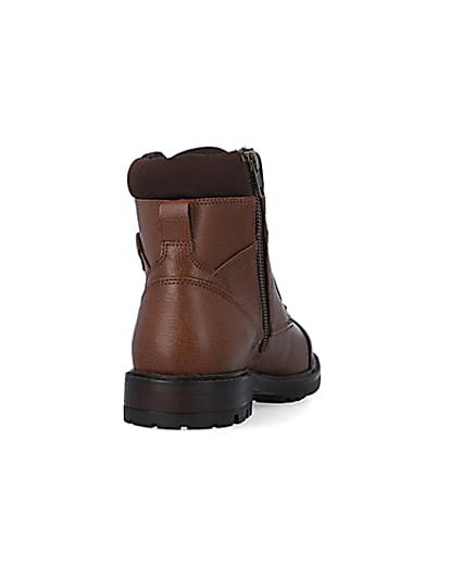 360 degree animation of product Brown lace up boots frame-10
