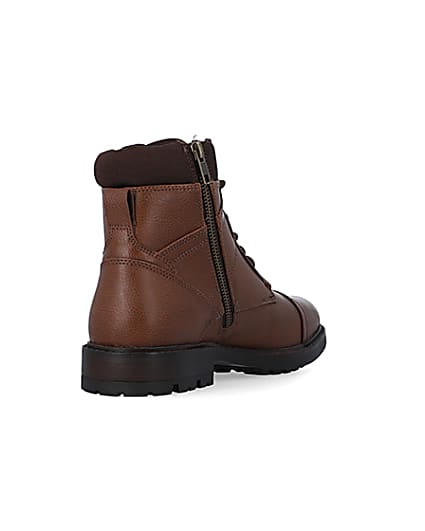 360 degree animation of product Brown lace up boots frame-11