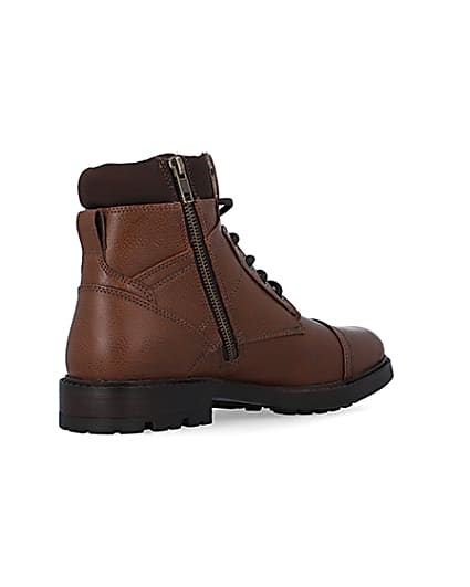 360 degree animation of product Brown lace up boots frame-12
