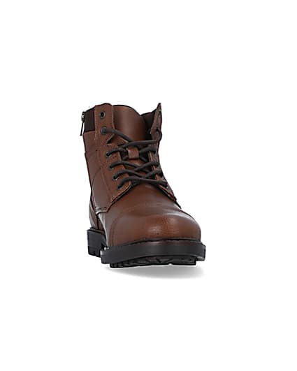 360 degree animation of product Brown lace up boots frame-20