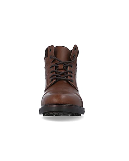 360 degree animation of product Brown lace up boots frame-21