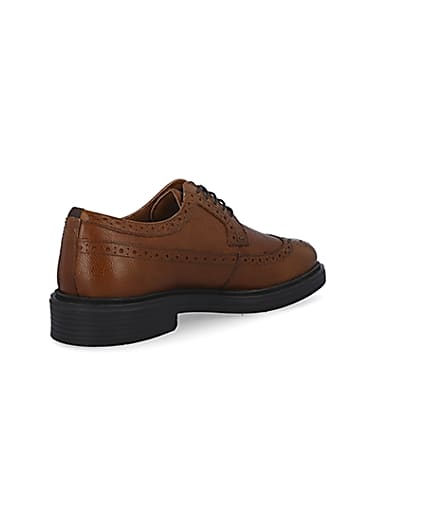 360 degree animation of product Brown lace up brogue shoes frame-12
