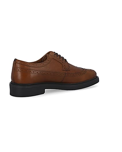 360 degree animation of product Brown lace up brogue shoes frame-13