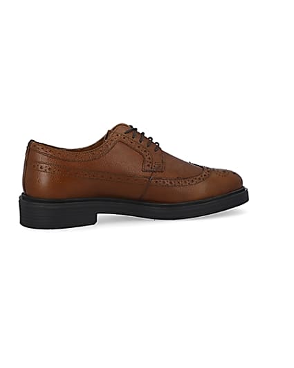 360 degree animation of product Brown lace up brogue shoes frame-14