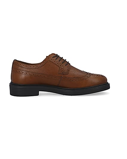 360 degree animation of product Brown lace up brogue shoes frame-15