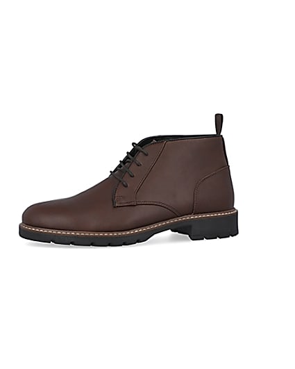 360 degree animation of product Brown lace up chukka boots frame-2