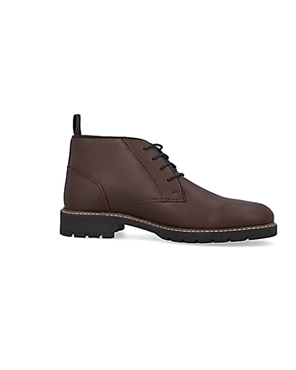 360 degree animation of product Brown lace up chukka boots frame-16