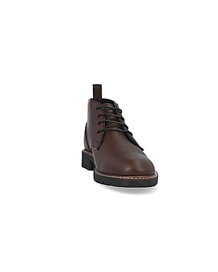 360 degree animation of product Brown lace up chukka boots frame-20