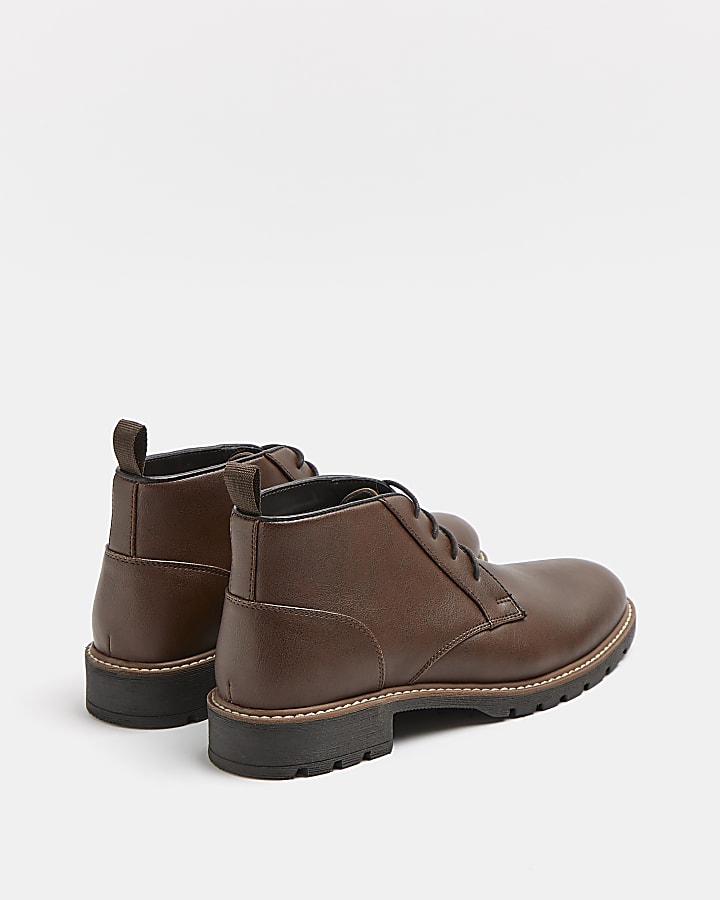 Brown lace up chukka boots