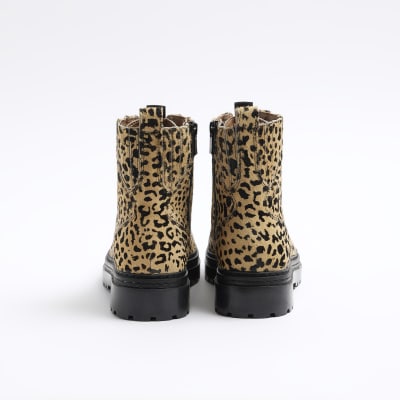 animal print lace up boots