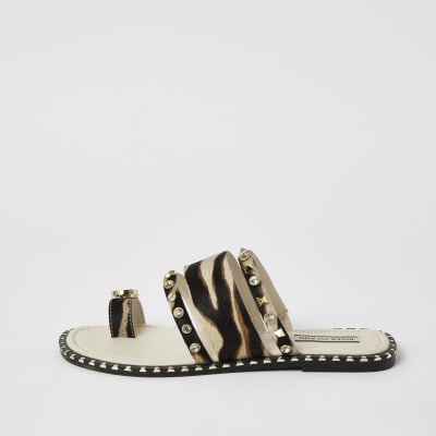 river island leopard sandals