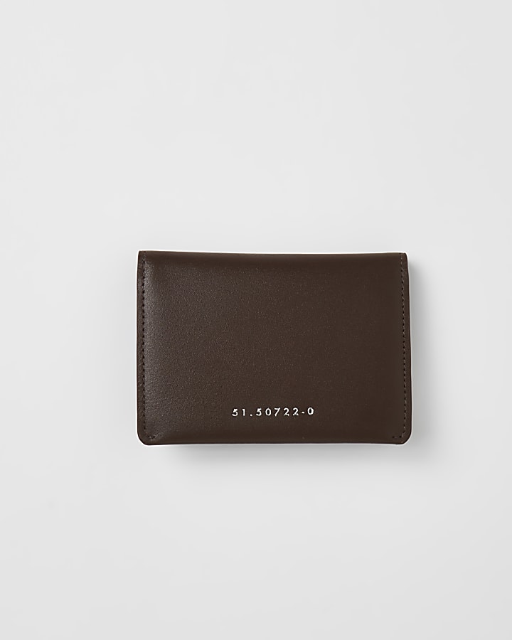 Brown leather bifold cardholder