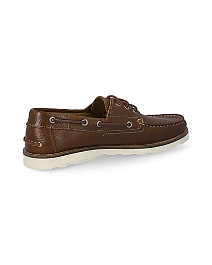 360 degree animation of product Brown leather boat shoes frame-13