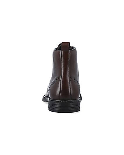 360 degree animation of product Brown leather brogue boots frame-9