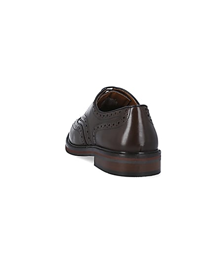 360 degree animation of product Brown leather brogue derby shoes frame-8