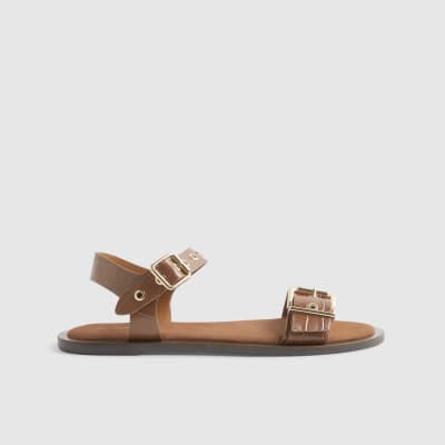princess polly baby blue dress Brown Women's Flat Suede Boho Sandals main image 0