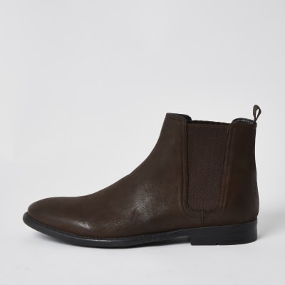 Brown leather chelsea boot | River Island