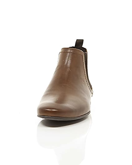 360 degree animation of product Brown leather chelsea boots frame-3
