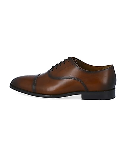 360 degree animation of product Brown leather lace-up Oxford brogues frame-4