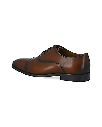 360 degree animation of product Brown leather lace-up Oxford brogues frame-5