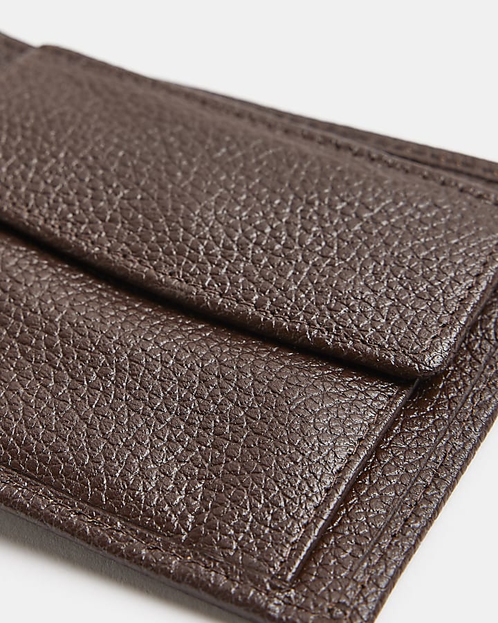 Brown Leather Pebbled Bifold Wallet