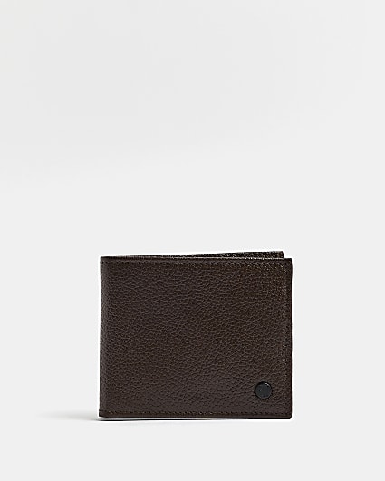 Brown Leather Pebbled Bifold Wallet