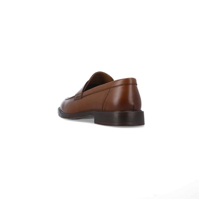 360 degree animation of product Brown Leather Penny Loafers frame-7