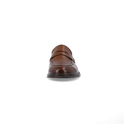 360 degree animation of product Brown Leather Penny Loafers frame-21