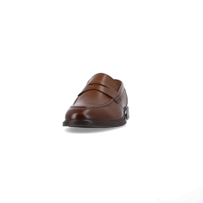 360 degree animation of product Brown Leather Penny Loafers frame-22