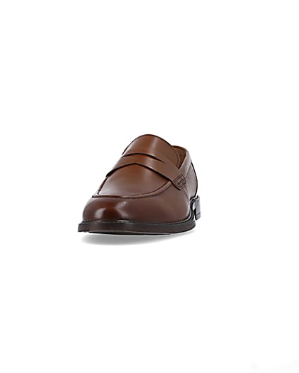 360 degree animation of product Brown Leather Penny Loafers frame-22