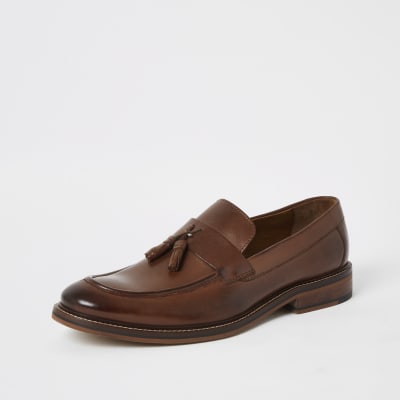 river island leather loafers