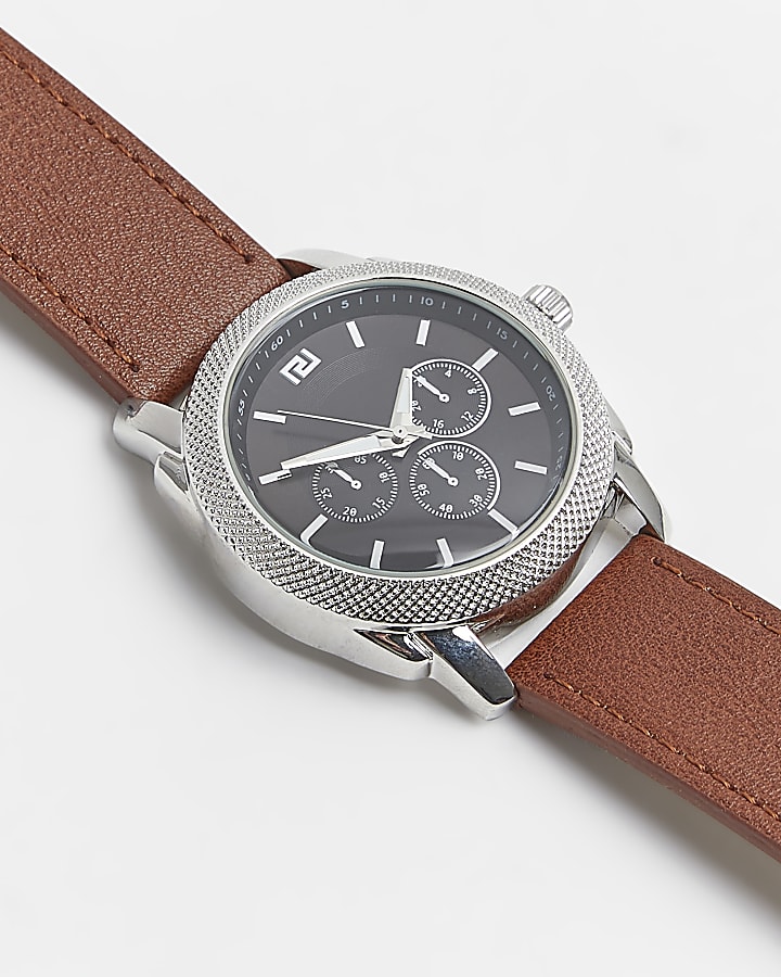 Brown Leather Watch with giftbox