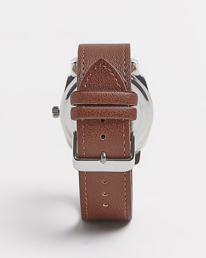 Brown Leather Watch with giftbox