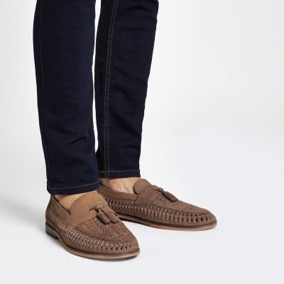 river island leather loafers