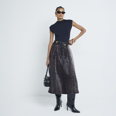 River island leopard print skirts top