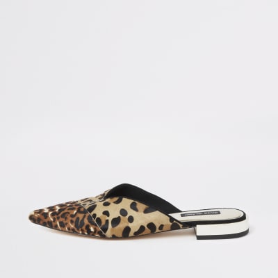 river island leopard print slippers