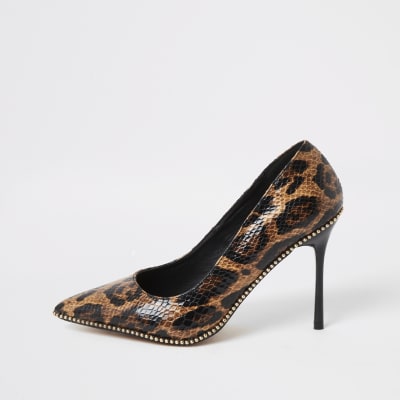 low leopard print heels