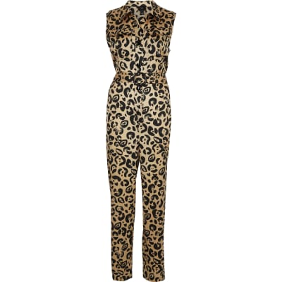 river island leopard print jumpsuit