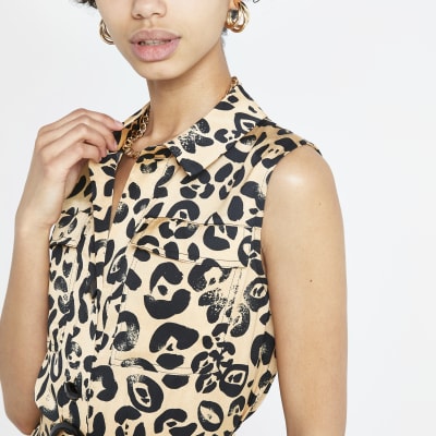 river island leopard print jumpsuit