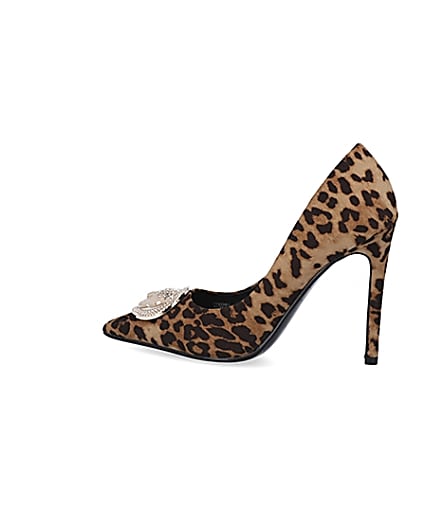 360 degree animation of product Brown leopard print court shoes frame-4