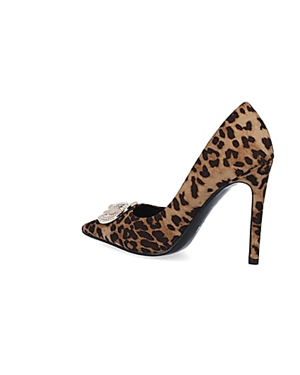 360 degree animation of product Brown leopard print court shoes frame-5